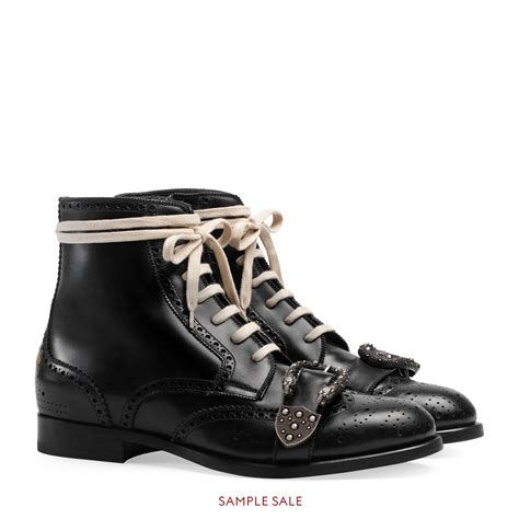 gucci leather brogue boot|Gucci high heel boots.